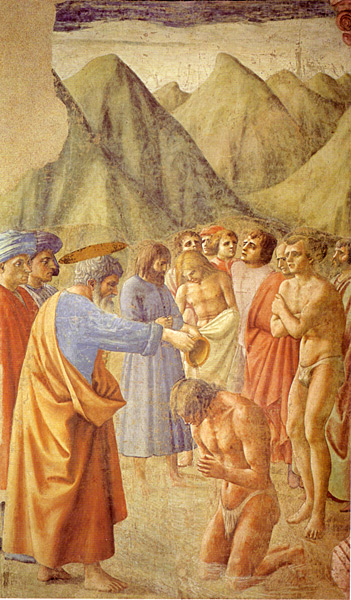 Masaccio, Saint Peter Baptizing