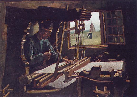 Weaver with a View of the Nuenen Tower Through a Window, 1884