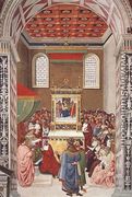 Piccolomini Receives the Cardinal Hat 1502-08 - Bernardino di Betto (Pinturicchio)