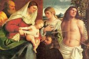 The Holy Family with Saints Catherine and Sebastian and a Donor - Sebastiano Del Piombo (Luciani)