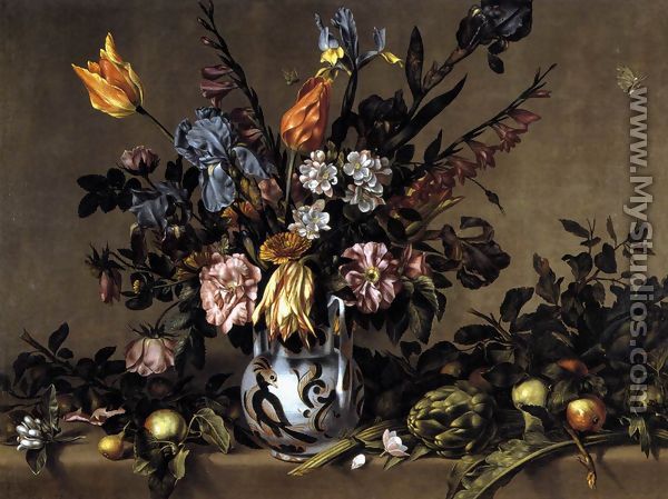 Still-Life with Flowers, Artichokes and Fruit c. 1660 - Antonio Ponce