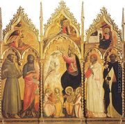 The Coronation of the Virgin, with Angel Musicians and Saints - Giovanni del Ponte (also known as Giovanni di Marco)