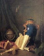 Still Life with a Vase of Lapis, a Globe, and Bagpipes - Henri-Horace Roland de la Porte