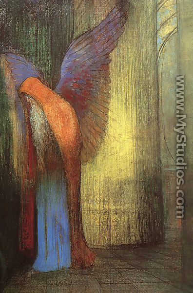 Winged Old Man with a Long White Beard - Odilon Redon