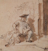 Seated Man Wearing a Flat Cap - Rembrandt Van Rijn