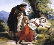Young Monk Waking a Roman Peasant Girl - Louis-Léopold Robert