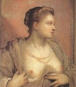 Portrait of a Woman Revealing her Breasts c. 1570 - Jacopo Tintoretto (Robusti)