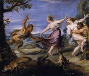 Diana and her Nymphs Surprised by the Fauns (detail-1) 1638-40 - Peter Paul Rubens