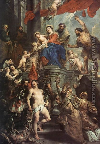Madonna Enthroned with Child and Saints c. 1628 - Peter Paul Rubens