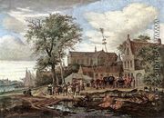 Tavern with May Tree 1664 - Salomon van Ruysdael