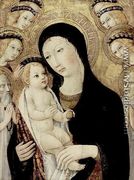 Madonna and Child with Sts Anthony Abbott and Bernardino of Siena c. 1450 - Sano Di Pietro