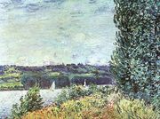 The Banks of the Seine- Wind Blowing 1894 - Alfred Sisley