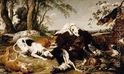 Hounds Bringing down a Boar - Frans Snyders