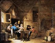 Interior with Peasants Playing Cards - Hendrick Maertensz. Sorch (see Sorgh)