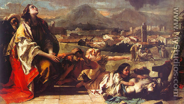 St. Thecla Liberating the City of Este from the Plague (detail) 1759 - Giovanni Battista Tiepolo