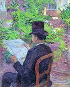 Desire Dihau Reading a Newspaper in the Garden 1890 - Henri De Toulouse-Lautrec
