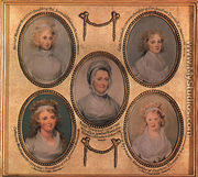 Five Miniatures Framed Together 1791-93 - John Trumbull