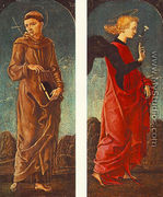 St Francis of Assisi and Announcing Angel (panels of a polyptych) c. 1475 - Cosme Tura