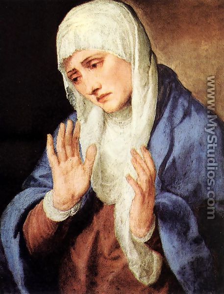 Mater Dolorosa (with outstretched hands) 1554 - Tiziano Vecellio (Titian)
