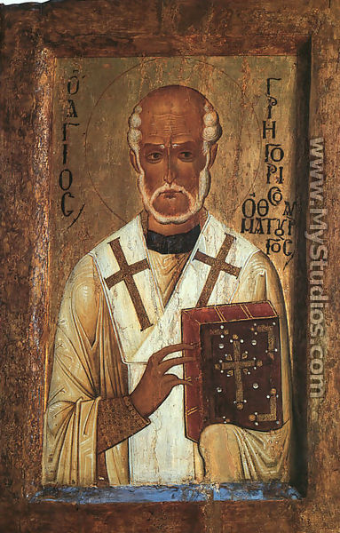 Icon of Saint Grigorii the Miracle-Worker  (12th century) - Byzantine Unknown Master