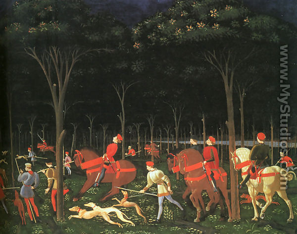 The Hunt in the Forest (right half) 1460s - Paolo Uccello