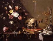 Vanitas Still-Life with a Bouquet and a Skull c. 1642 - Adriaen van Utrecht
