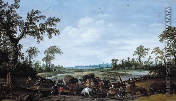 Bandits Attacking a Caravan of Travellers 1627-29 - Esaias Van De Velde