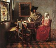 A Lady Drinking and a Gentleman c. 1658 - Jan Vermeer Van Delft