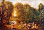 Gathering in a Park 1718 - Jean-Antoine Watteau