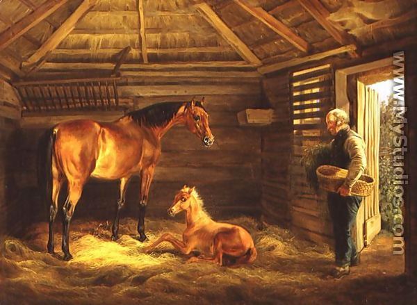 English Mare With Her Foals  1833 - Adam Albrecht