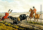 Misjudging the Jump, plate from 'Qualified Horses and Unqualified Riders', 1815 - Henry Thomas Alken