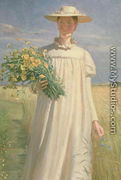 Anna Ancher returning from Flower Picking, 1902 - Michael Peter Ancher