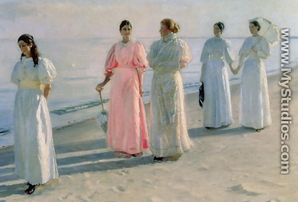 Promenade on the Beach - Michael Peter Ancher
