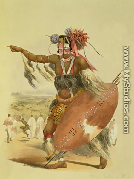 Zulu warrior, Utimuni, nephew of Chaka the late Zulu king, plate 13 from 
