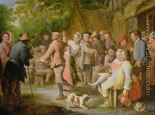 A Country Fete with Figures Dancing - Pierre Angelis or Angillis