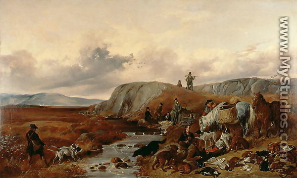 Shooting Party in the Highlands, Halting for Lunch, 1840 - Richard Ansdell