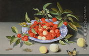 Still Life of Cherries and Peaches - Balthasar Van Der Ast