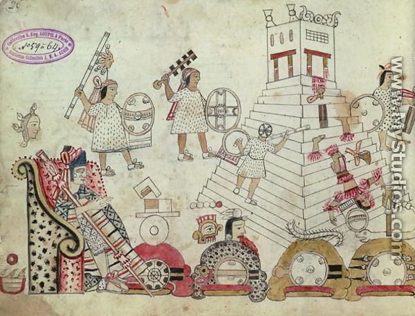 Prisoners of War Sacrificed to the Sun God, from an Aztec Codex - Aztec