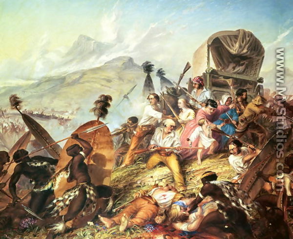The Battle of Blauwkrantz 1838 - Thomas Baines