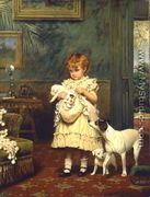 Girl with Dogs 1893 - Charles Burton Barber