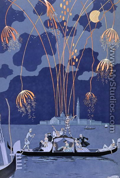 Fireworks in Venice, illustration for 
