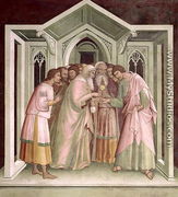 Judas Receiving Payment for his Betrayal, from a series of Scenes of the New Testament - Barna Da Siena