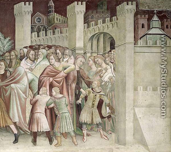 The Crowd at the Entrance to Jerusalem, from a series of Scenes of the New Testament - Barna Da Siena