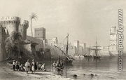 Harbour of Rhodes, Greece - William Henry Bartlett