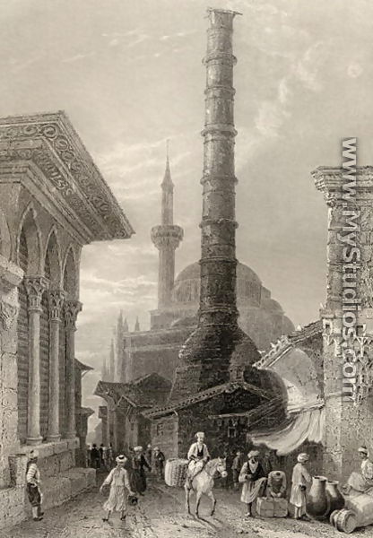 The Tchernberle Tash, Constantinople, Istanbul, Turkey - William Henry Bartlett