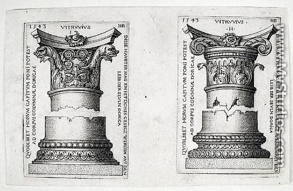 Doric Columns I and II, 1543 - Hans Sebald Beham