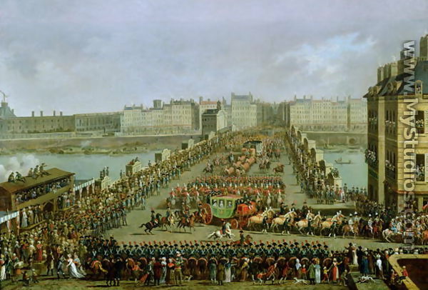 The Imperial Procession Returning to Notre Dame for the Sacred Ceremony of 2nd December 1804, Crossing the Pont-Neuf - Jacques Bertaux