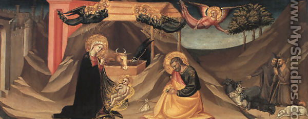 The Nativity and the Adoration of the Shepherds - Bicci Di Lorenzo