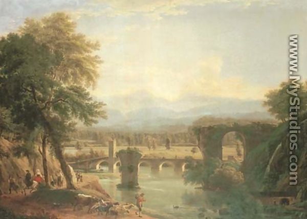 The Augustan bridge on the Nera river, near the town of Narni, Italy 1790 - Jean-Joseph-Xavier Bidauld