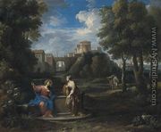 Paesaggio classico con Cristo e la Samaritana - Jan Frans van Orizzonte (see Bloemen)